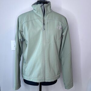 The North Face Sage Green Full Zip Softshell Jacket